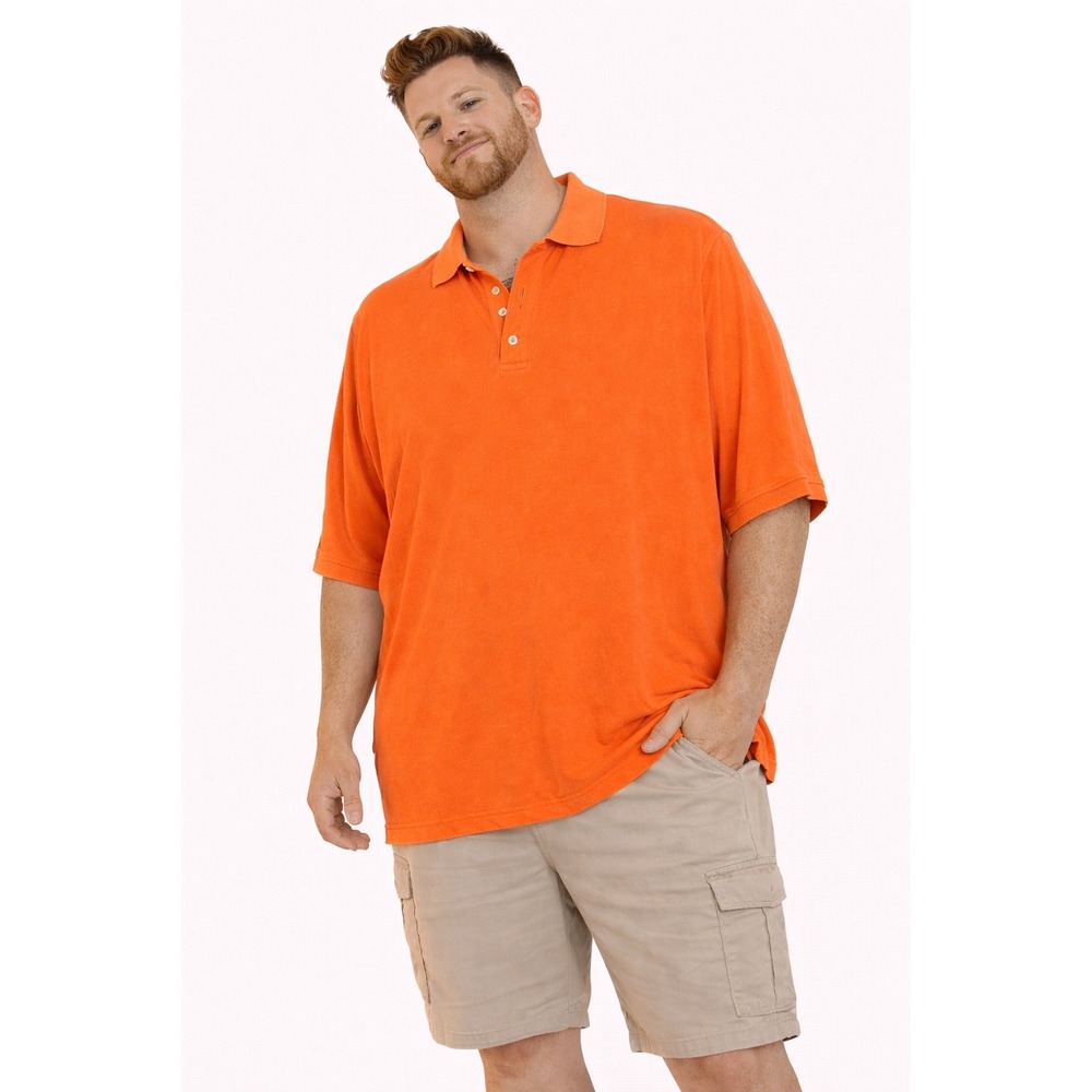 Reel Legends Polo Shirt Mens XL Orange‎ Stingray Pique Short Sleeve Fishing Top